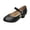 Black, variant on 6 Years Girls Dress Shoes Chunky High Heels Ankle Strap Party Wedding Princess Pump for Little Big Kid Black
