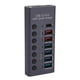 thumbnail image 5 of Hub USB 3.0 Con 7 Puertos, Puertos de Transferencia de Datos, Puertos de Carga Rápida Con Adaptador de Corriente para 2003 XP 7 8 10, OS X, 9 y Superior, 5 of 7