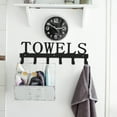 thumbnail image 3 of Goutoports Bathroom Towel Rack Wall Mount Towel Holder Metal 6 Hooks Rustproof and Waterproof - Black08, 3 of 7