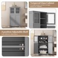 thumbnail image 6 of LOKO Tall Bathroom Cabinet, Modern Storage Organizer with Doors & Open Shelves, Wooden Floor Cabinet with Adjustable Shelves for Bathroom, Living Room or Kitchen (Grey), 6 of 16