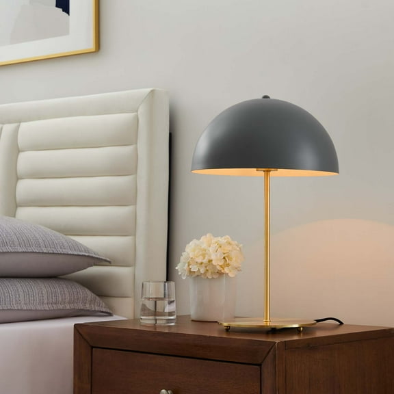 Modway Ideal Metal Table Lamp in Gray Satin Brass