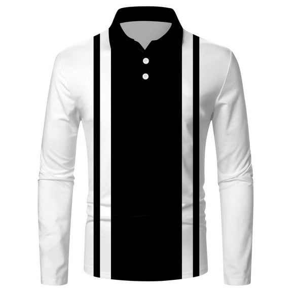 Aayomet Mens Polo Men's Long Sleeve Polo Shirts Casual Slim Fit Zipper Plaid Polo T Shirts,T M