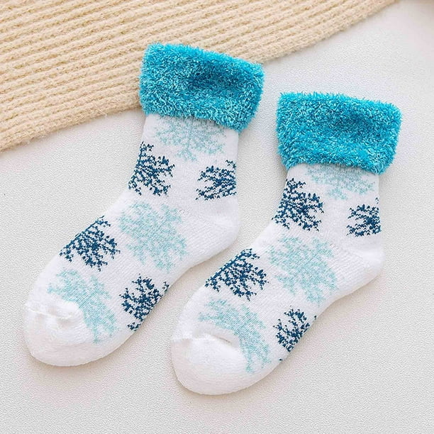 Calcetines Navideños de Tubo Medio, Calcetines de Forro Polar Grueso, Calcetines Casuales de Forro Polar de Color Sólido, Calcetines para El Hogar