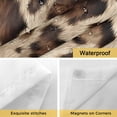 thumbnail image 5 of No Hook Shower Curtain with Snap in Liner, Retro Brown Leopard Abstract Waterproof Fabric Bathroom Curtain Mesh Top Window, Vintage Simple Style Shower Curtains 60x72in, 5 of 9