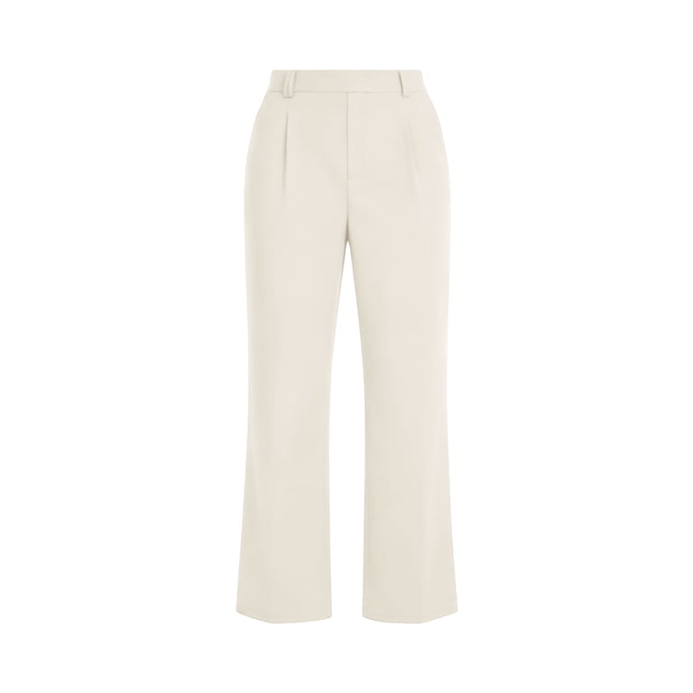 cream dress trousers ladies TEAJOPSUU Womens Wide Leg Pants High Waisted Pleated Business Casual with Pockets Work Office Slacks Beige bedroom wall dressing table