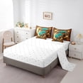 thumbnail image 3 of YST Lit Rose Turquoise en Sac, 7 Pcs, Ensemble de Couette, Grand, 3 of 5