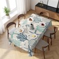 thumbnail image 3 of Blue Teal Coastal Table Cloth Waterproof Tablecloths, Summer Beach Starfish Coral Nautical Rustic Tablecloth Dining Table Cover for Kitchen Party Tabletop Outdoor, Rectangle Tablecloth 54x108 Inch, 3 of 9