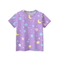thumbnail image 4 of Grblisyd Girls Shirts Kids Summer Fashion Cute Cartoon Print Crewneck Short Sleeve Tops Casual Tees 10-12 Years, 4 of 5