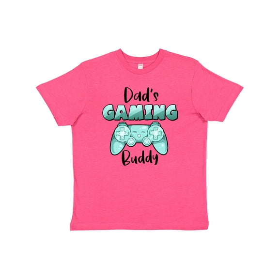 Inktastic Dad's Gaming Buddy- Aqua Controller Youth T-Shirt