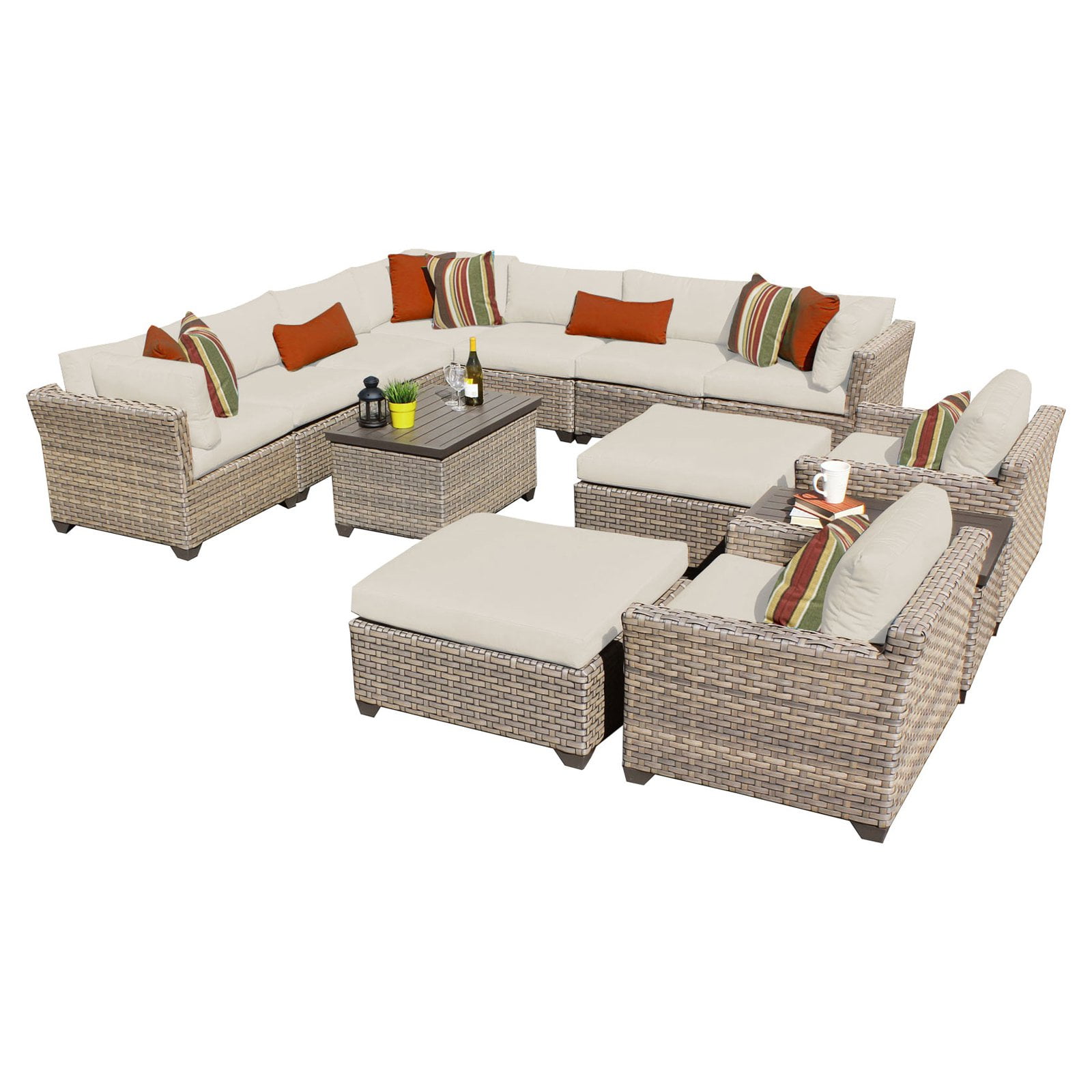 Tk Classics Monterey Wicker 13 Piece Patio Conversation Set With 2 Tk Classics Monterey Wicker 13 Piece Patio Conversation Set With 2 Sets Of Cushion Covers Com