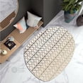 thumbnail image 4 of White Area Rug 6X9, Geometric Wool, Wool Area Rugs, Hallway Living room, Oval Carpet, 4 of 6