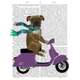 thumbnail image 2 of Fab Funky 15x18 Gold Ornate Wood Framed with Double Matting Museum Art Print Titled - Boxer On Moped, 2 of 4