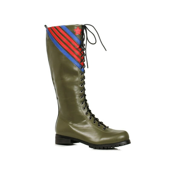 Adult Green Lace Up Fighter Pilot Boots
