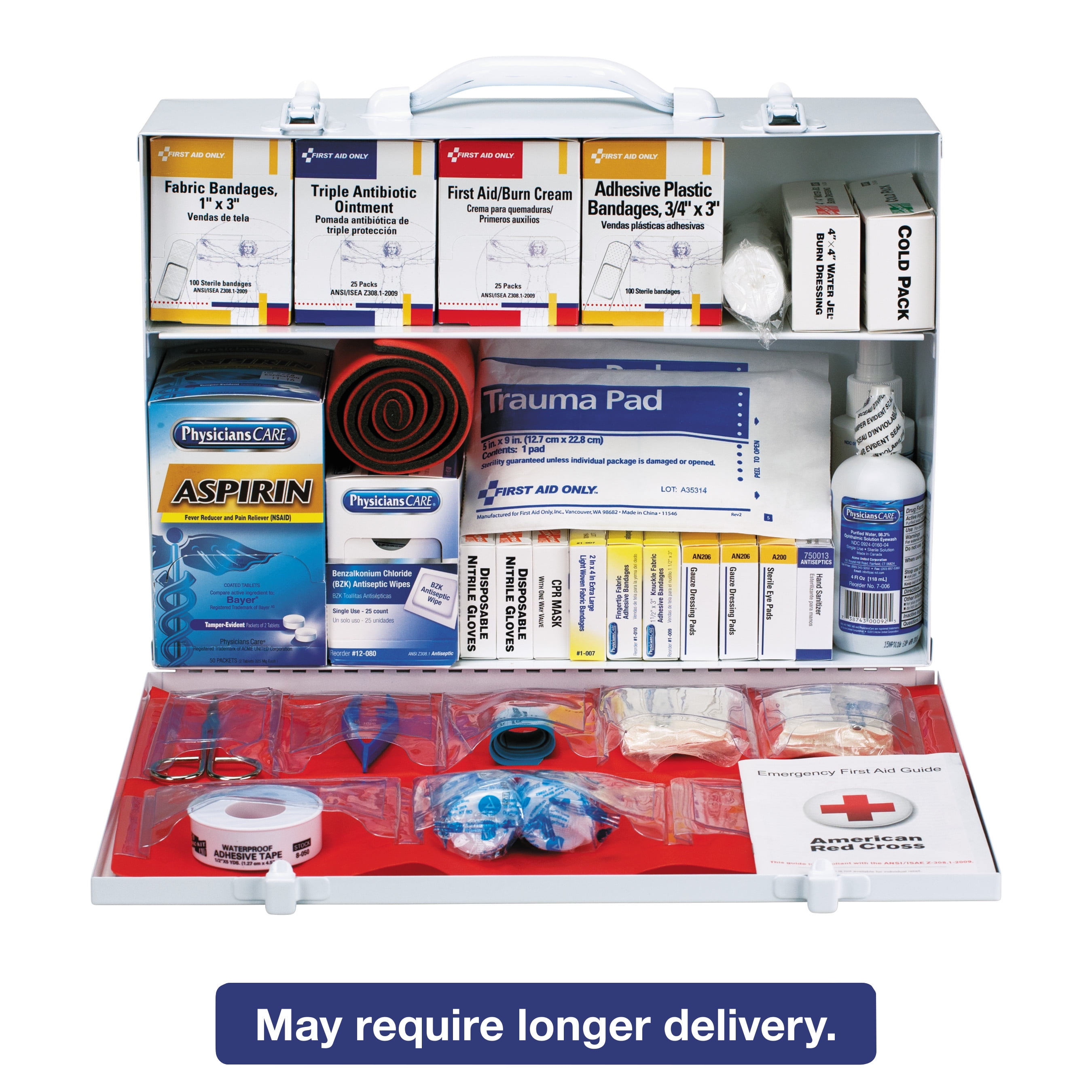 ANSI 2015 Class B+ Type I and II Industrial Metal Case First Aid Kit for 75 People (466-Pieces/Kit)