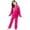 a-Hot Pink10148, variant on VNKIDY Girls Outfits Kids Elegant Solid Color Satin Loungewear Set Long Sleeve Lapel Button Down Top With Matching Elastic Waisted Pants For Daily Home Wear Classic Sets