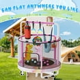 thumbnail image 3 of LinkRomat Round Trampoline for Kids, Indoor & Outdoor Toddler Trampoline with Enclosure, Adjustable Height Handrail & Durable Designs for Boys & Girls, 450lbs Capacity, 7-in-1, 55", 3 of 10