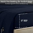 thumbnail image 3 of PRATYUX Olympic Queen 3-PC (1 Fitted + 2 Pillowcases) Pure Organic Bed Sheet Set 700-Thread Count, 12" Deep Pockets - Navy Blue, 3 of 7