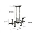 thumbnail image 4 of Tinka 32 Inches Modern Farmhouse Linear Black Chandelier 5-Light Geometric Kithen Island Pendant Lights Brass, 4 of 5