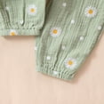 thumbnail image 5 of Newborn Baby Girls Sets 3pcs Infant Girl Toddler Clothes Rib Knit Romper Daisy Print Pants Headband, 5 of 6