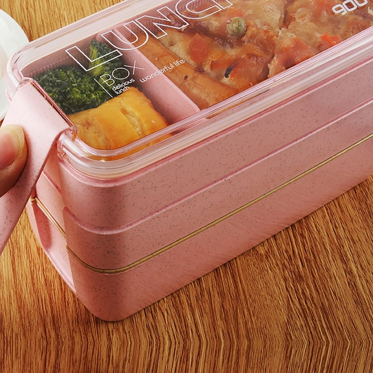Wheat Straw Lunch Box Healthy Material 3 Layer 900ml Microwave Safety  Stackable Bento Boxes 3 Compartment Food Containers From Esw_house, $3.72