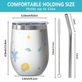 thumbnail image 5 of Floral 12oz Stainless Steel Insulated Wine Tumbler with Lid and Straw – Double Wall Vacuum Mug for Hot & Cold Drinks, 304 Steel Interior, Sweat-Free Design,Thanksgiving,Christmas, Spring,Flower, 5 of 5
