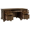 thumbnail image 3 of Hartshill 72-inch 7-drawer Executive Desk Burnished Oak, 3 of 13