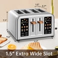 thumbnail image 2 of SEEDEEM Tostadora de 4 rebanadas, acero inoxidable, pantalla táctil para control dual, temporizador digital, tostadora inteligente con 6 tipos de pan, 7 ajustes de sombra, ranura de 1.5 pulgadas de an, 2 of 5