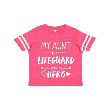 

Inktastic My Aunt is a Lifeguard and a Hero with Hearts Gift Toddler Boy or Toddler Girl T-Shirt