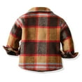 thumbnail image 3 of FUZHIQ Kids Button Up Shirts For Boys Toddler Boys Girls Shirt Coat Jacket Plaid Long Sleeve Kids Lapel Button Tops Outwear ,4-5 Years, 3 of 5