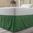 thumbnail image 1 of Geometric Bed Skirt, Abstract Art Images of Target Circles and Cornered Shapes, Elastic Bedskirt Dust Ruffle Wrap Around for Bedding Decor, 4 Sizes, Green Marigold, by Ambesonne, 1 of 2
