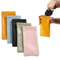 thumbnail image 6 of 5 Packs Glasses Case, Anti-scratch Soft Eyeglass Case Portable Squeeze Top Leather Glasses Case for Women Men, 6 of 8