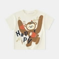 thumbnail image 2 of shoper Boys Shirts Back to School Shirts Cartoon Print Short Sleeve Comfy Summer Tops Boys' Tops, Tees & Blouses Beige 100, 2 of 4