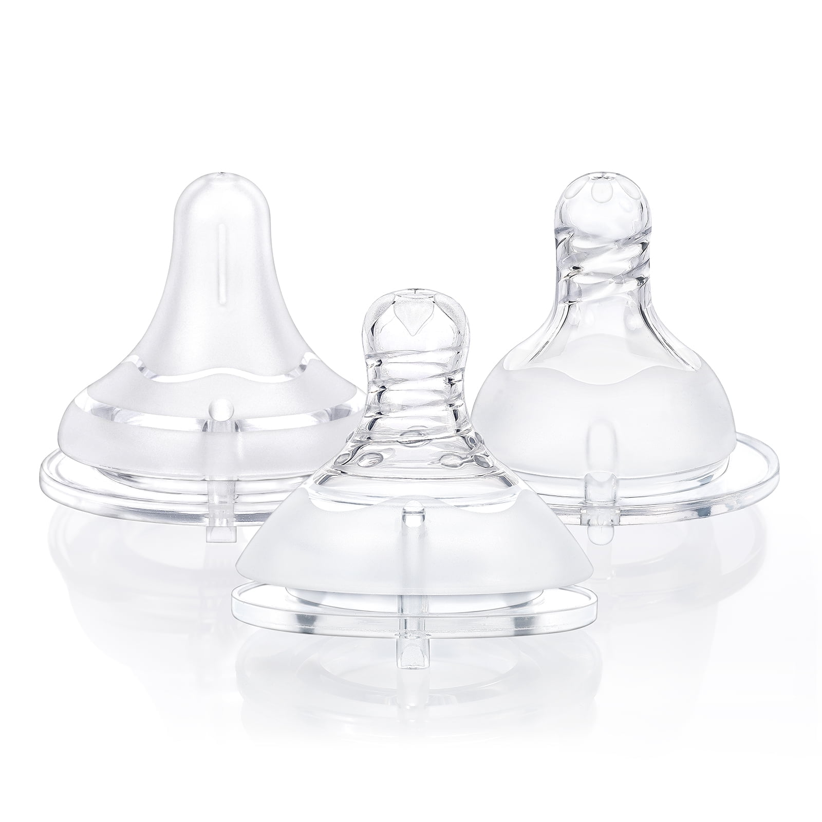 LittleForBig Silicone Soft Touch Adult Bottle Nipples Replacement Teat Compatible with LittleForBig Bottles - Assorted 3-Pack