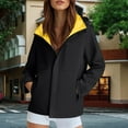 thumbnail image 2 of Fiaer,Women's Windproof Oversized Full Full Zip Adjustable Mountaineering Hooded Jacket for Outdoor Activities,Ladies Loose Fit Trendy Outerwear with Pockets Black XXL, 2 of 4