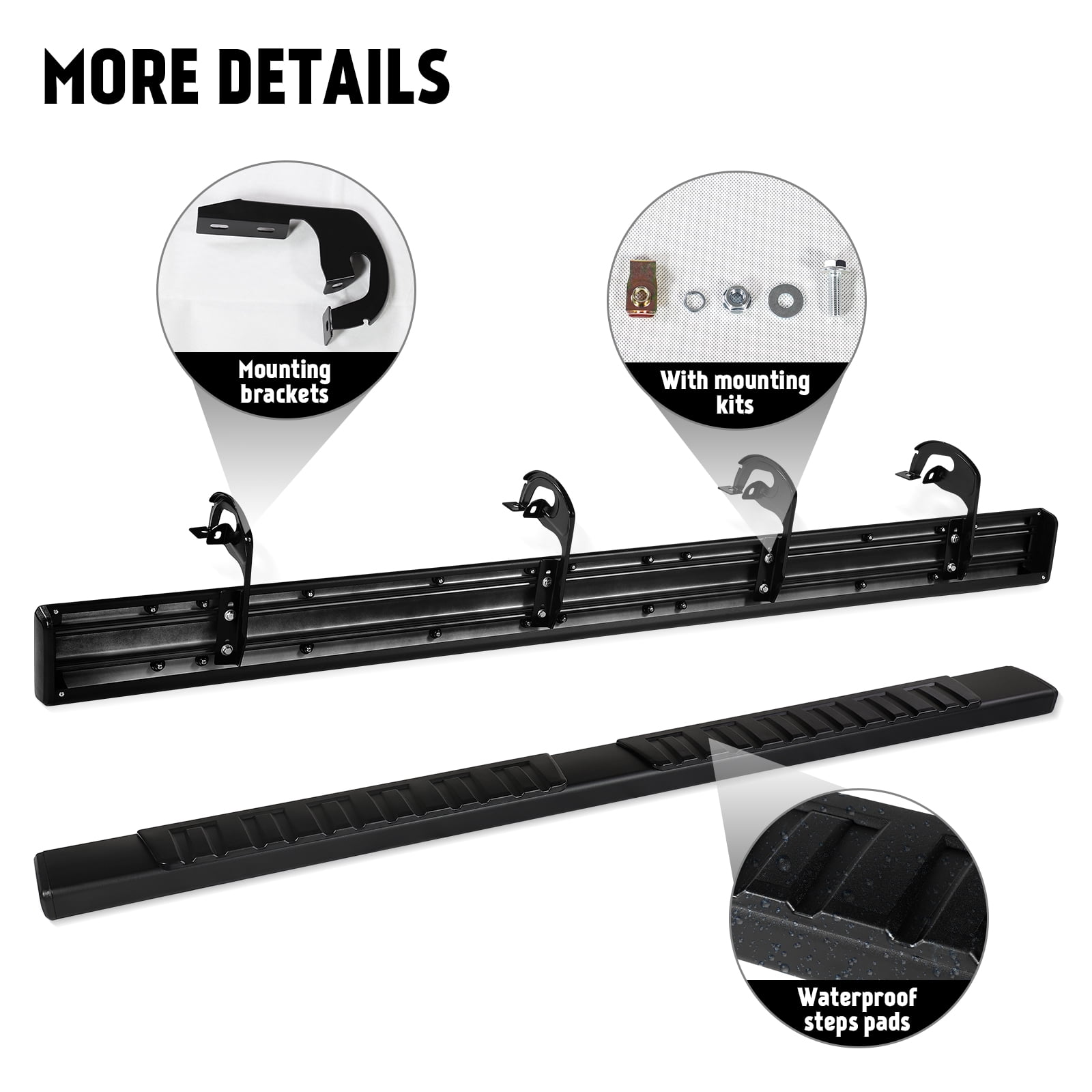 TPA 6" Running Boards Side Step Nerf Bar Fit for 2009-2014 Ford F150 Super Cab 6 inch Black Aluminum Alloy