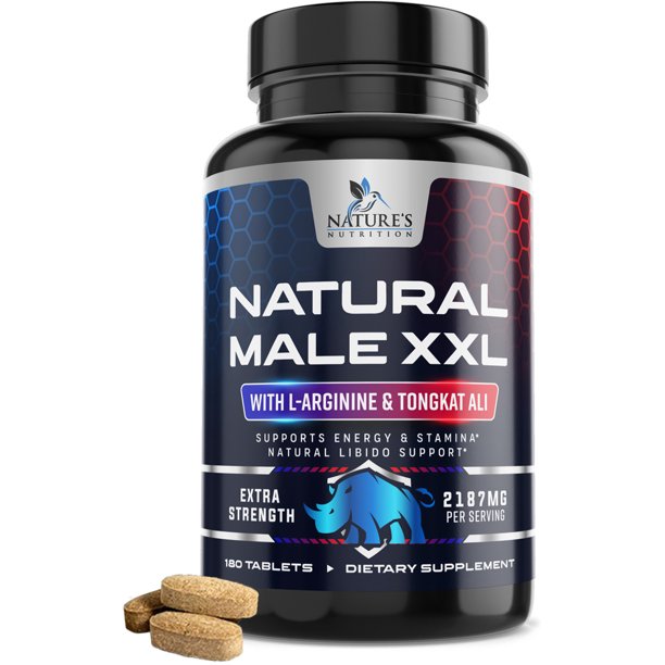 Nature's Nutrition Male XXL for Stamina, Strength Endurance 2187 mg, 180 Ct. - Walmart.com