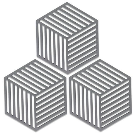 

Silicone Mat Pot Holder for Countertop Pads Heat Resistant Pads Table Placemats Kitchen Tool Gray 3 PCS