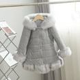 thumbnail image 2 of BJUTIR Girls Coat Cute Outwear Kids Little Girl'S Thicken Coat Winter Warm Faur Leather Button Down Jacket With Hood Long Sleeve Outerwear, 2 of 8