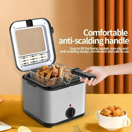 Electric Deep Fryer with Basket for Crispy and Delicious Fries 2.5L Deepfrier with a Thermometer Kitchen Cooking Tools