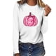 thumbnail image 2 of Tops de cáncer de mama de manga larga informales sueltos con estampado de cuello redondo para mujer Pompotops  gfhjh1571, 2 of 4