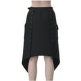 thumbnail image 4 of HongQid Women's Punk Daily Half Skirt Medieval Clothing Adjustable Streetwear Hip Hop Personality Skirt Shorts Black XL, 4 of 7