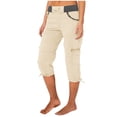 thumbnail image 1 of WILLBEST Pantalones Casuales de Verano para Mujer, Ligeros, con Bolsillos para Exteriores, Pantalones Cortos Cargo Recortados Versátiles para Uso Diario XXXL, 1 of 6