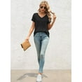 thumbnail image 4 of Womens Summer Sleeve V Neck Casual Tops Tshirts, 4 of 6