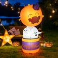 thumbnail image 4 of Gymax 6FT Tall Halloween Ghost Pumpkin Inflatable Hot Air Balloon Decor w/ LED Lights, 4 of 10