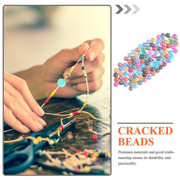 STRANDCHIC 200-Piece Mixed Color Cracked Crystal Beads for Jewelry Crafting, Necklace and Bracelet Making Accessories