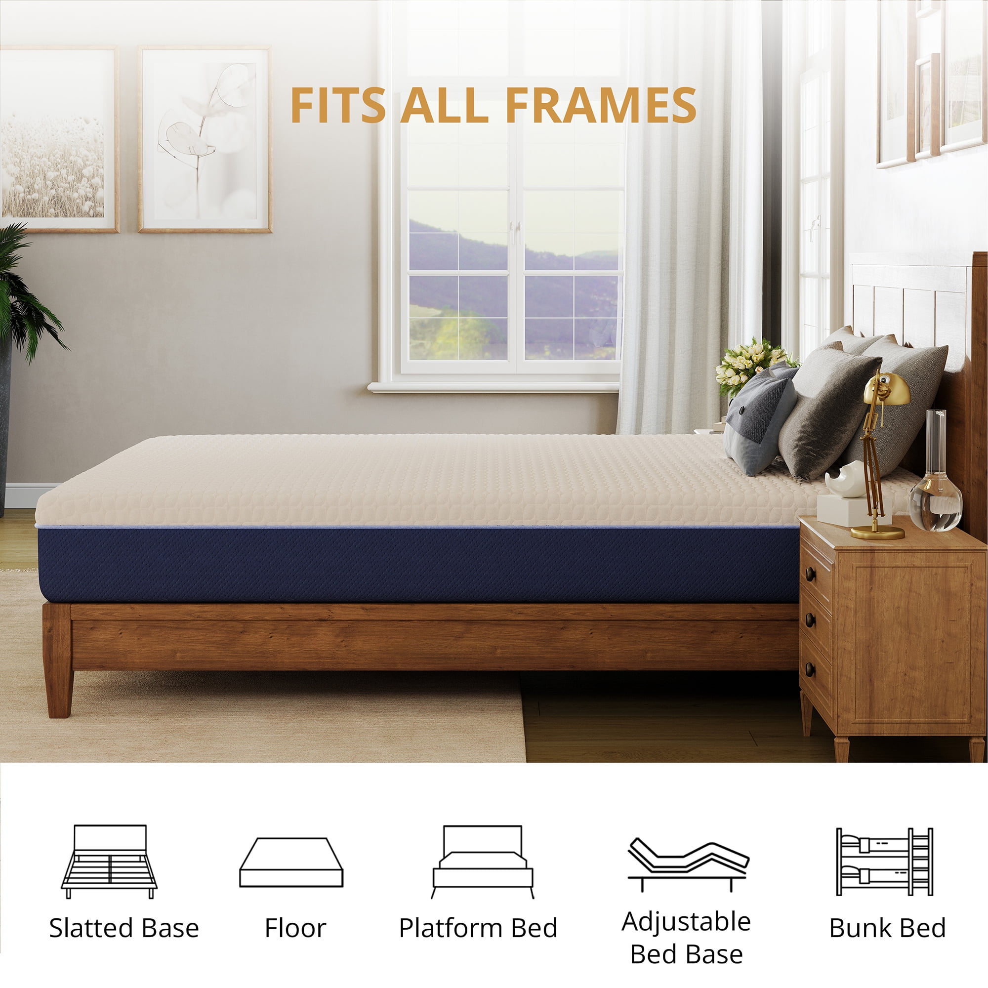 Subfun 6" Twin Gel Memory Foam Mattress,Mattress in a Box, Cooling & Medium Firm Support, CertiPUR-US Certified Foam