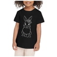 thumbnail image 1 of MIASHUI Chemise à Manches Courtes pour Tout-Petits Garçons Filles Imprimé Graphique Lapin, Noir, 7-8 Ans, 1 of 4