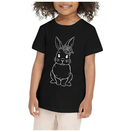 

Kids Bunny Shirt Toddler Boys Girls T Shirt Kids Cute Bunny Rabbit Flower Graphic Tees Tops Clothes 3 T Clothes Kid Long Sleeve Undershirt Thermal Kids Girl Athletic Wear Girls Sweater Shirts Long