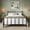 Black, variant on Home Design Decatur Twin Metal Platform Bed Frame, Classic Vertical Slat Headboard & Footboard, Easy Assembly, White