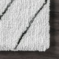 thumbnail image 4 of nuLOOm Beaulah Modern Trellis Shag Area Rug, 6' x 6', Square, Beaulah White, 4 of 6